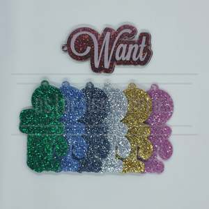 Acrylic Blanks Words: Acrylic - 3 Inch Want - 10 Colours