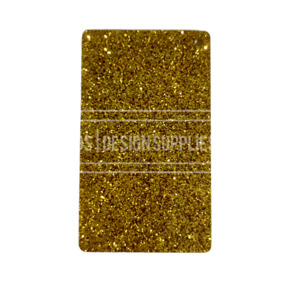 Acrylic Blanks Glitter: Acrylic - 3 Inch Rectangle Gold Glitter