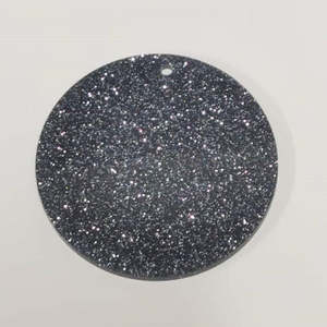 Acrylic Blanks Glitter: Acrylic - 2.5 inch Circle Black Glitter