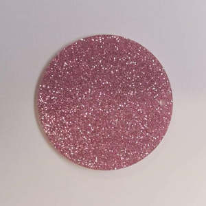 Acrylic - 2.5 inch Circle Pink Glitter