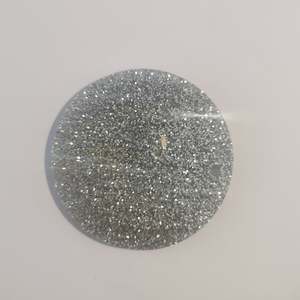 Acrylic Blanks Glitter: Acrylic - 2.5 inch Circle Silver Glitter