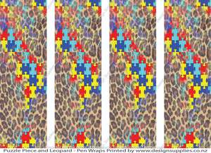 Puzzle Piece and Leopard - Pen Wraps