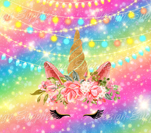 Tumbler Wrap - Unicorn Bright Rainbow