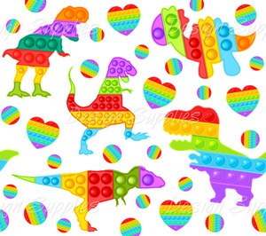 Recently Added Prints: Tumbler Wrap - T-rex Pop-it