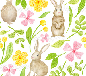 Recently Added Prints: Tumbler Wrap - Rabbit and Flowers