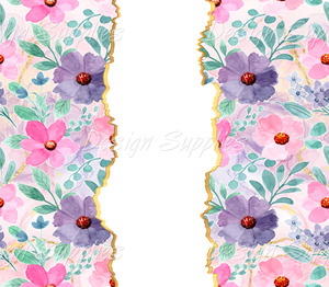 Recently Added Prints: Tumbler Wrap - Purple Floral Name