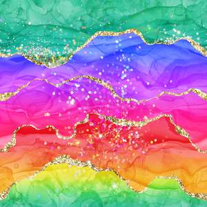 Rainbow Glitter Agate - 4