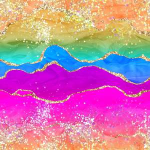 Rainbow Glitter Agate - 1