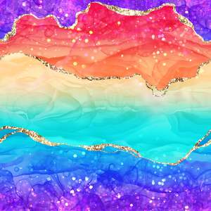 Pretty New Prints: Rainbow Glitter Agate - 2