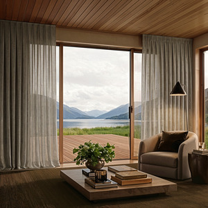 Custom Readymade: VERDANT EARTH SHEER OR LINED CURTAIN