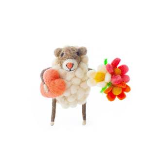 Tiny Animals: Hearts and Flowers Sheep