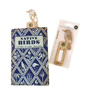 Bamboo and Paua Bookmark - Koru Kingfisher