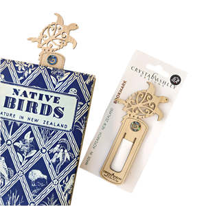 Childrens Gifts: Bamboo and Paua Bookmark - Turtle