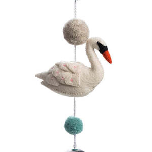 Childrens Gifts: Pom Pom Mobile - Darcy Swan Green