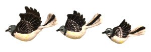 Bird Trios: Flying Fantail Wall Trio