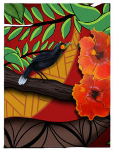 Tea Towels: Tea Towel - Huia Birds