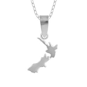New Zealand Map Necklace - Sterling Silver