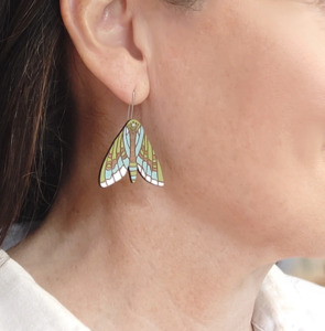 Earrings: Puriri Moth rimu earrings