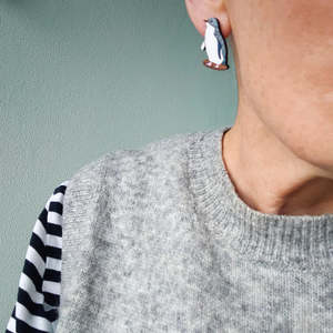 Earrings: Korora - Little Penguin Rimu Stud Earrings