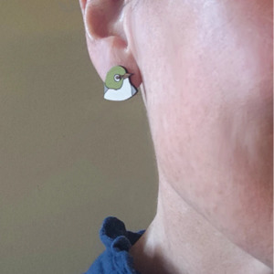 Earrings: Tauhou Waxeye Rimu Stud Earrings