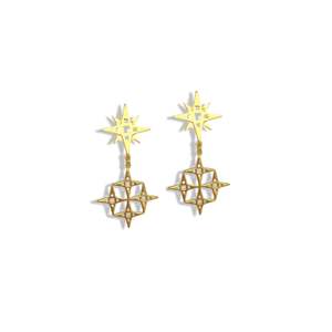 Earrings: Mini Constellation Earrings in Gold and Platinum