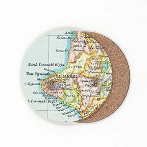 Coasters: Coaster - Vintage Map of Taranaki