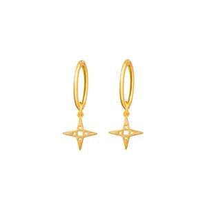 Lindi Kingi Jewellery: Starseed Gold Hoop and Star Earrings