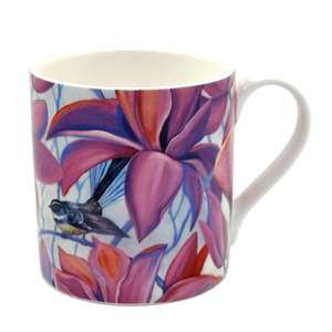 Mugs: Fine Bone China Mug - Fantail and Magnolia