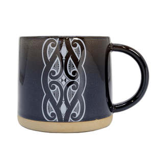 Mugs: Black Glazed Ceramic Mug - Miriama Grace-Smith