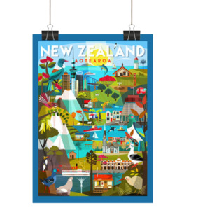 NZ Travel Destinations Tea Towel