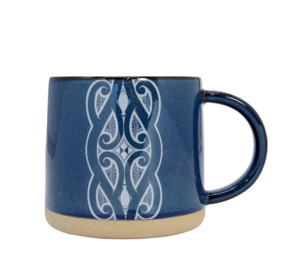 Mugs: Navy Glazed Ceramic Mug - Miriama Grace-Smith