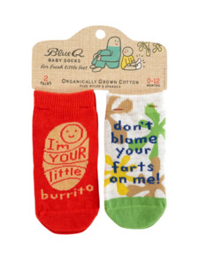 Gifts For Kids: I'm Your Little Burrito/ Don't Blame Your Farts On Me Baby Socks