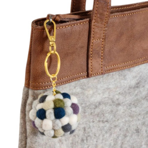 Gifts For Kids: Feltball Key Ring - Multi