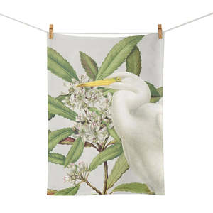 Gifts: Birds and Botanical Heron - Tea Towel