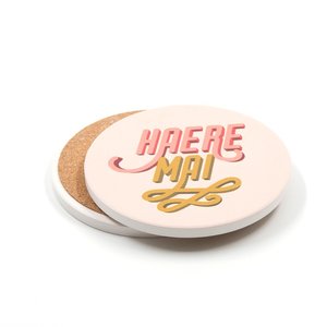 Haere Mai Ceramic Coaster