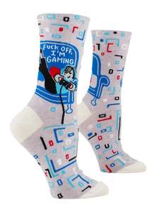Women Socks: Fuck Off, I'm Gaming Crew Socks