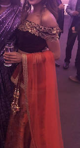 Off shoulder Lehenga