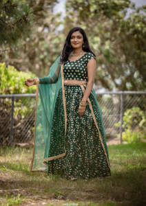 Womens Rentals: Green Glam Lehenga