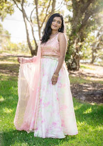 Rental: Tye Died Pink lehenga