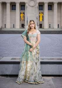 Twirling Green Lehenga