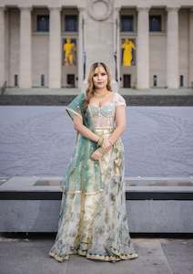 Rental: Twirling Green Lehenga