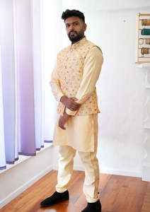 Haldi Yellow Vest Suit