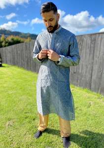 Mens Rentals: Flashy Grey Kurta