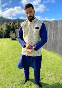 Navy Floral Suit