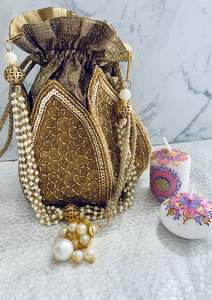 Tear Drop Potli - Gold