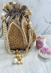 Tear Drop Potli - Gold