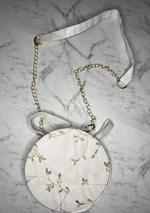 Bags: White Circular Bag