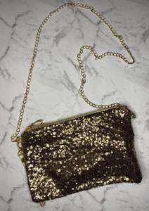 Bags: Gold Glitter bag