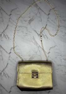 Bags: Gold Patten bag