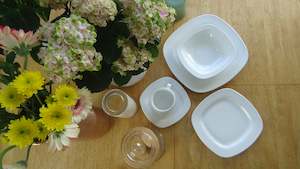 Individual Pieces: Dinner set - white Singles Quattro (5pcs)